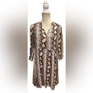 Anthropologie snake print dress S